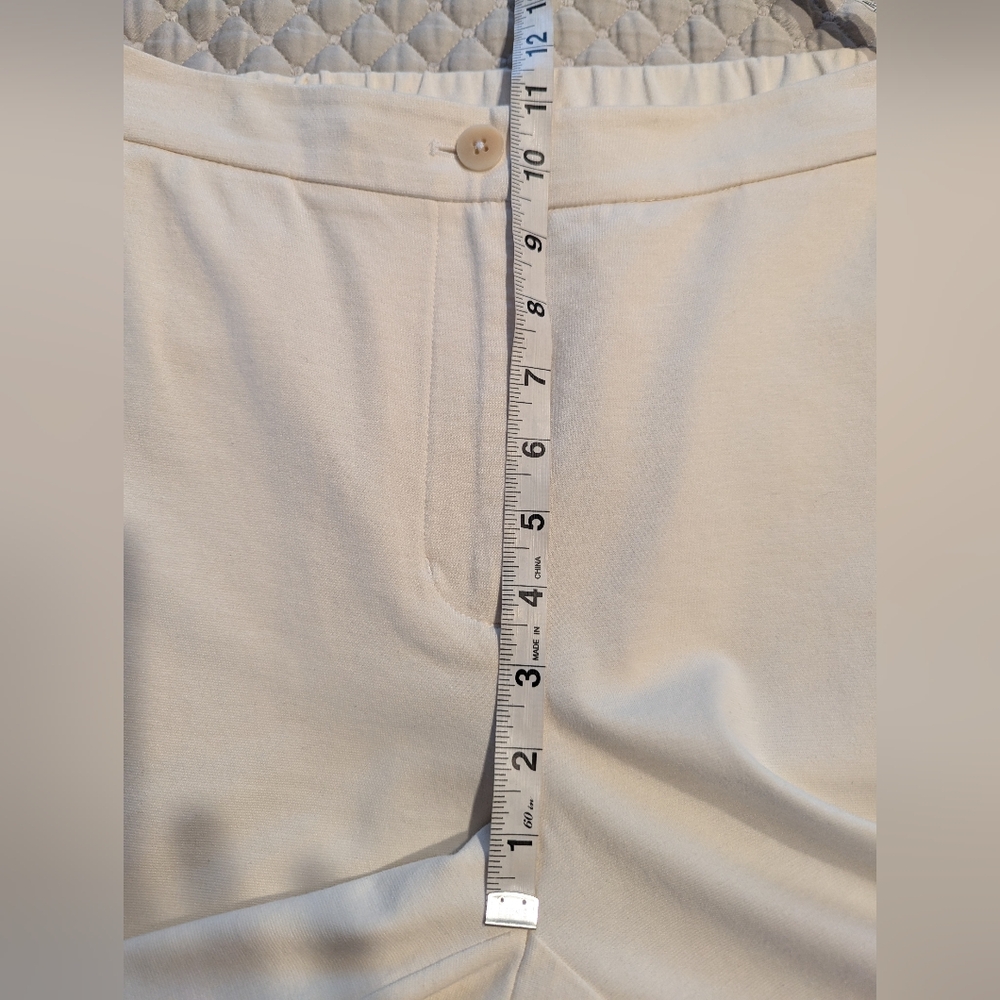EILEEN FISHER Organic Cotton Blend Knit Pants Medium Cream - Picture 8 of 9